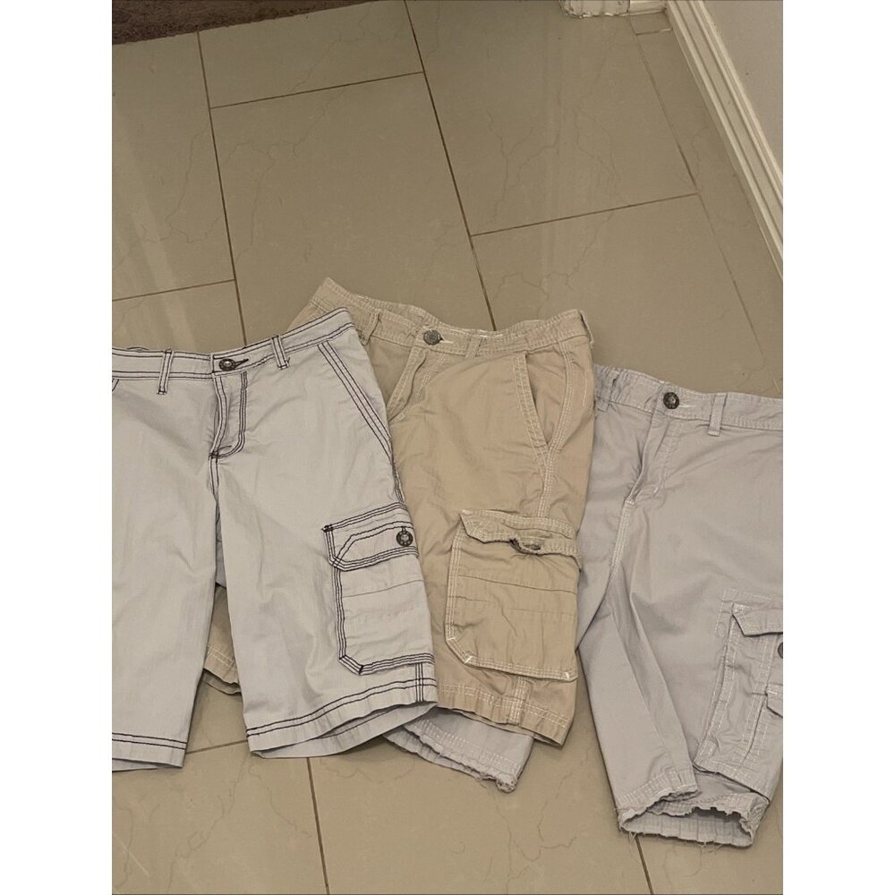 Lot Of 3 BKE‎ Shorts Mens Sz 27W 22L Cargo , Standard Fit Casual Outdoor Hiking